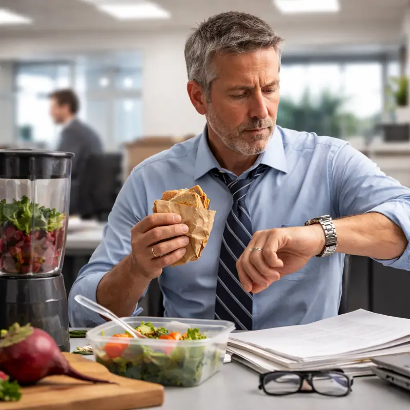 Busy professional keeping his wellness routine on schedule
